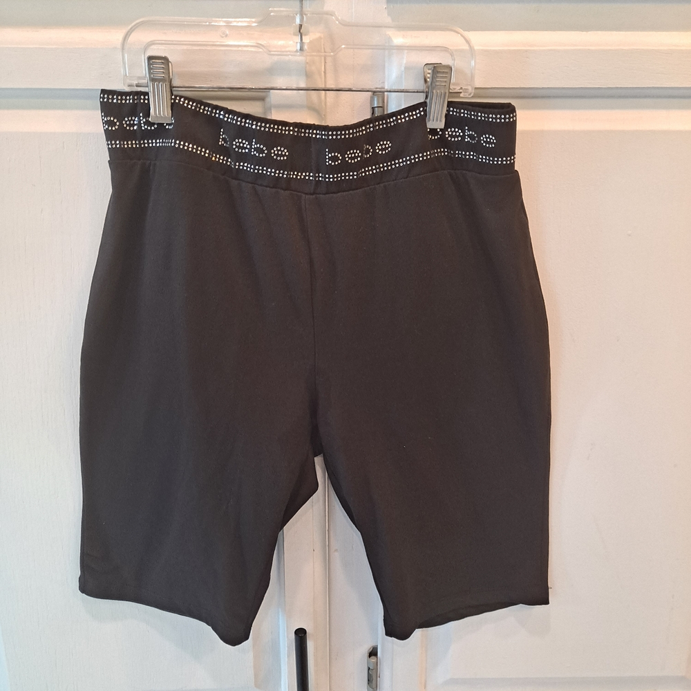 Bebe Black Shorts with Silver Accents
